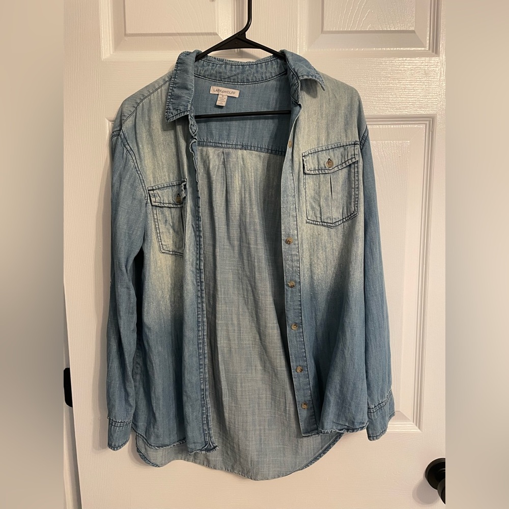 Light Blue Button Down Denim Shirt